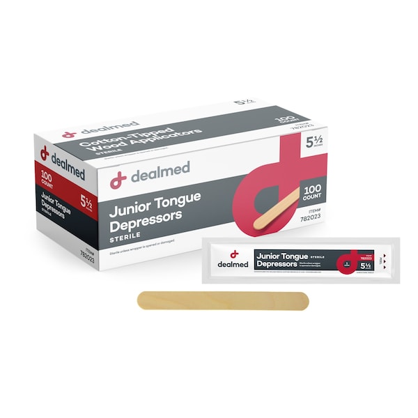 Dealmed Tongue Depressors, Sterile, 5.5", 100/Bx, 10/Cs, 1000PK 782023 - main